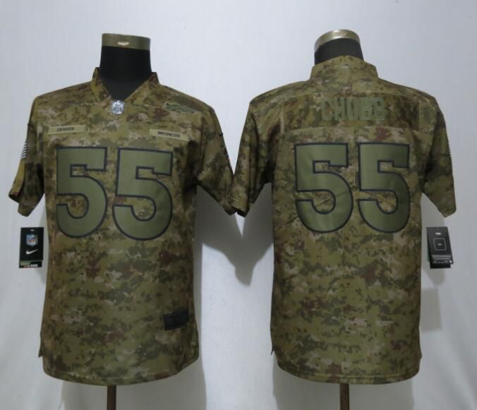 Women Denver Broncos #55 Chubb Nike Camo Salute to Service Limited NFL Jersey->women nfl jersey->Women Jersey